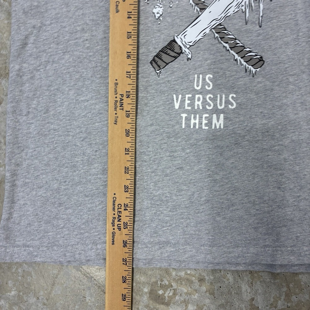 Us Versus Them Cold Cruel World Raglan Shirt Mens Large Gray Black Baseball Tee - Picture 7 of 10